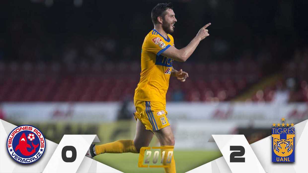 El campeón Tigres 'rugió' con fuerza en el Puerto Jarocho