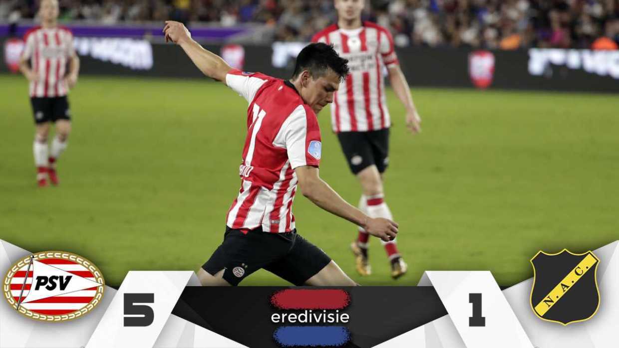 ‘Chucky’ vuelve a la actividad y el PSV goleó por marcador de 5-1 al NAC Breda