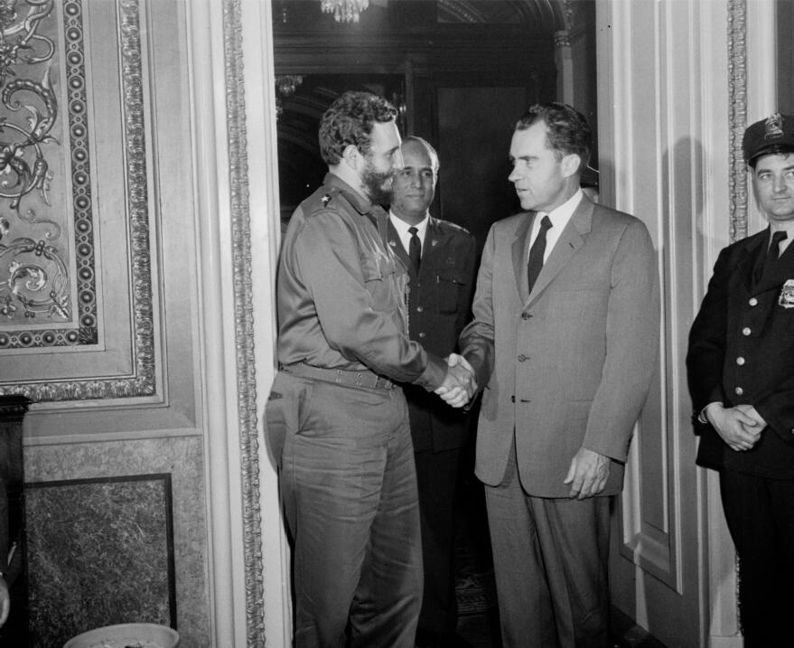 Encuentro de Fidel Castro con el entonces vicepresidente de EEUU Richard...