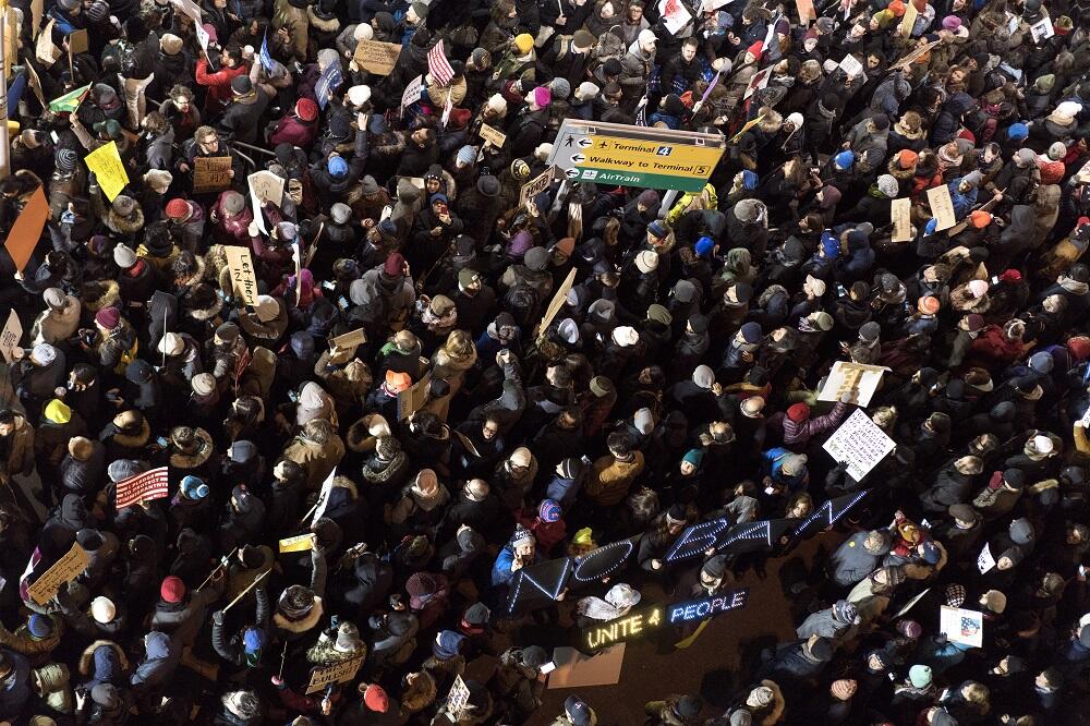Imagen a&eacute;rea de la manifestaci&oacute;n para protestar por el vet...