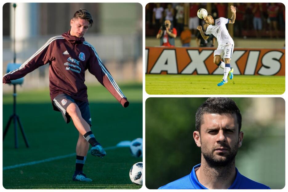 Jonathan González (izquierda), Edgar Castillo (arriba) y Thiago Motta.