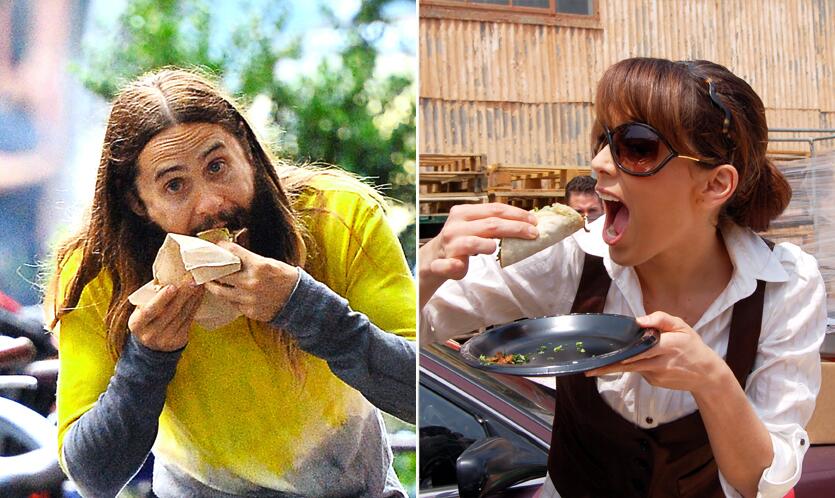 Famosos comiendo tacos