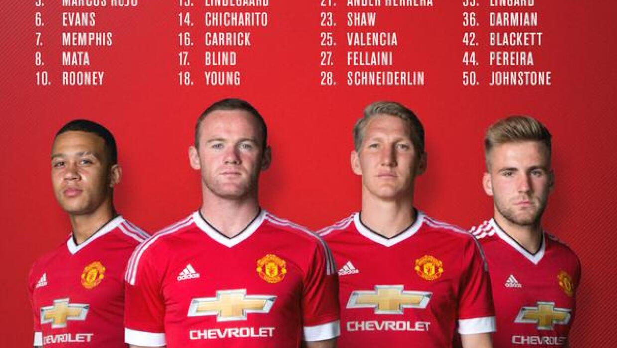 Manchester United dio a conocer sus dorsales para la temporada 201516 Univision Manchester United dio a conocer sus dorsales para la temporada 201516 Univision