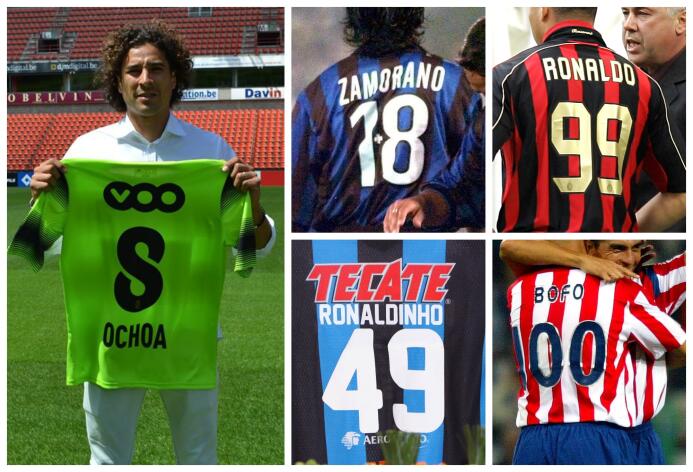 El de OCHOa en Standard y otros dorsales extraños en el fútbol Dorsales...
