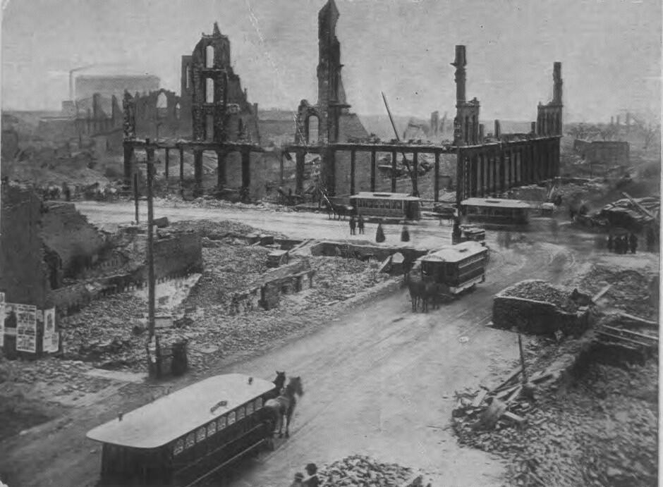 El gran incendio de Chicago, 1871: El fuego se propagó desde un granero...