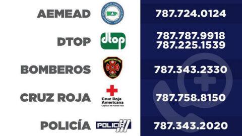 Tel&eacute;fonos de Emergencia en Puerto Rico.