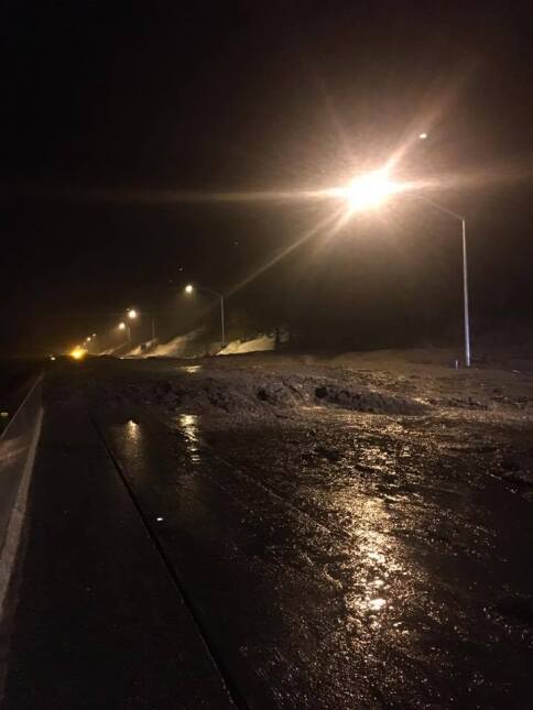 Deslave en la autopista interestatal I-80 en sentido oeste ocasionó su c...