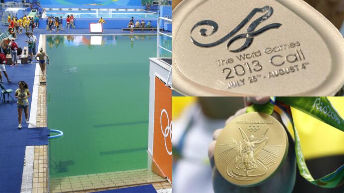 De oro solo tenían el barniz: medallas malhechas, agua verde y otros fia...