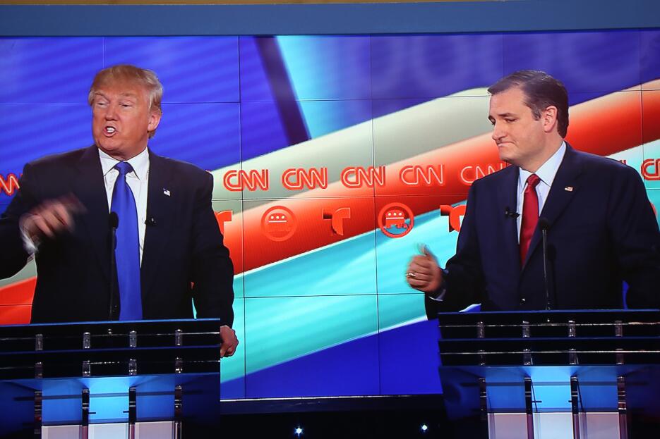 Gestos del candidatos republicanos el pasado debate