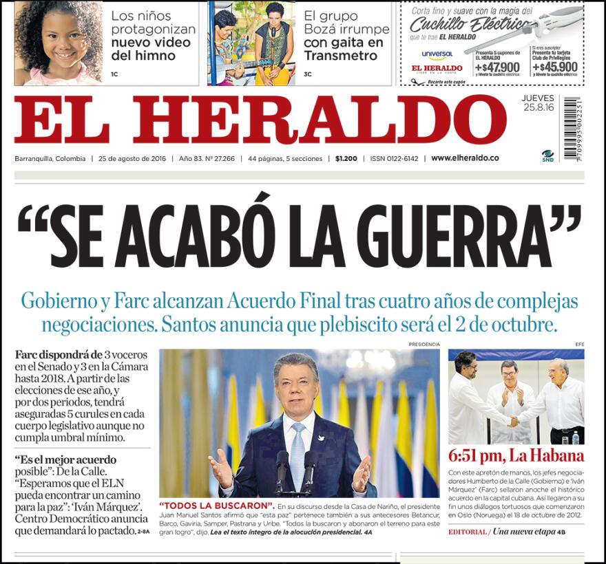 Así contaron los diarios colombianos el histórico acuerdo de paz 9.jpg
