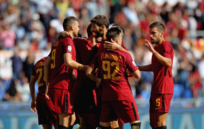 Fiesta y triunfo para la Roma tras vencer 3-1 al Udinese gettyimages-852...